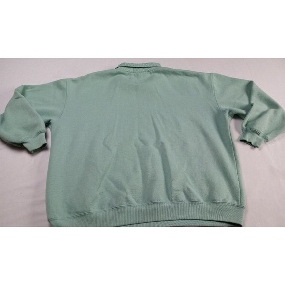 Vintage Bolo Spirit Sweatshirt flower hearts Embroidered Sz L Mint Green Women - Picture 12 of 12